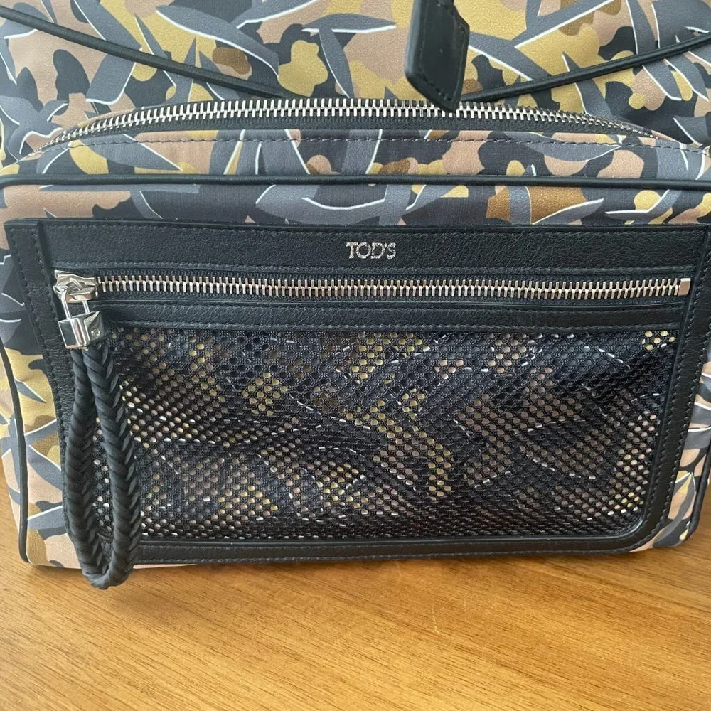 Tod's‎ Italy Tech Zaine Easy Lacci Graphic Nylon Backpack, XDMMDDGT3L0JWJ987N